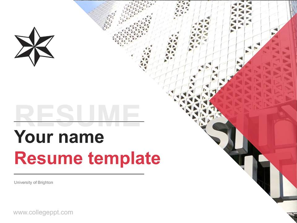 University of Brighton Resume PPT Template4:3 ratio PPT effect preview image5