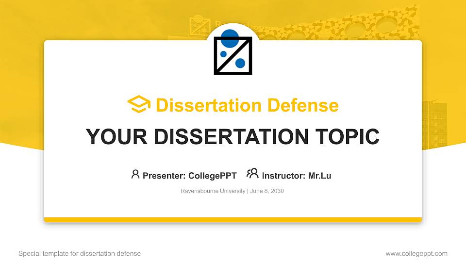 Ravensbourne University Graduation Thesis Defense PPT Template16:9 ratio PPT effect preview image