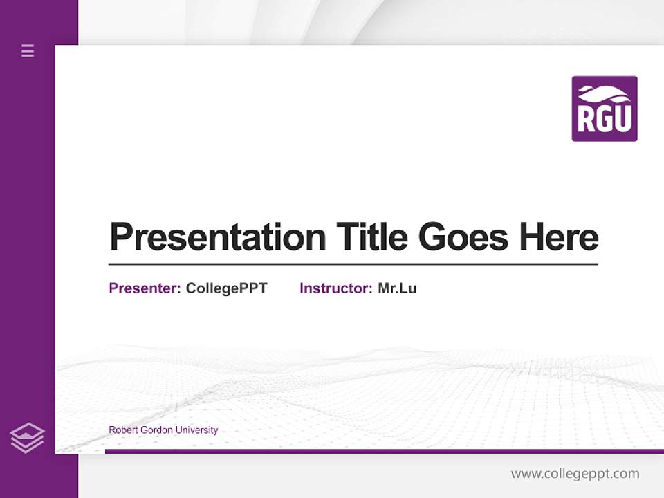 Robert Gordon University Thesis Proposal/Graduation Defense PPT Template4:3 ratio PPT effect preview image5