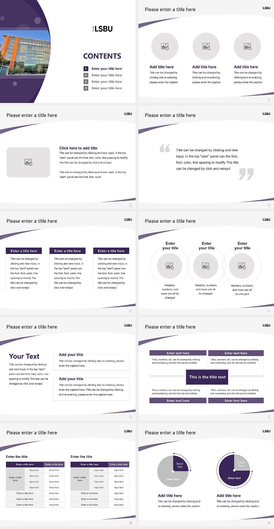 London South Bank University Course/Courseware Creation PPT Template4:3 ratio PPT effect preview image2