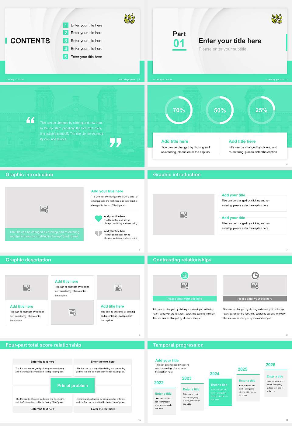 University of Cumbria Thesis Proposal/Graduation Defense PPT Template16:9 ratio PPT effect preview image2