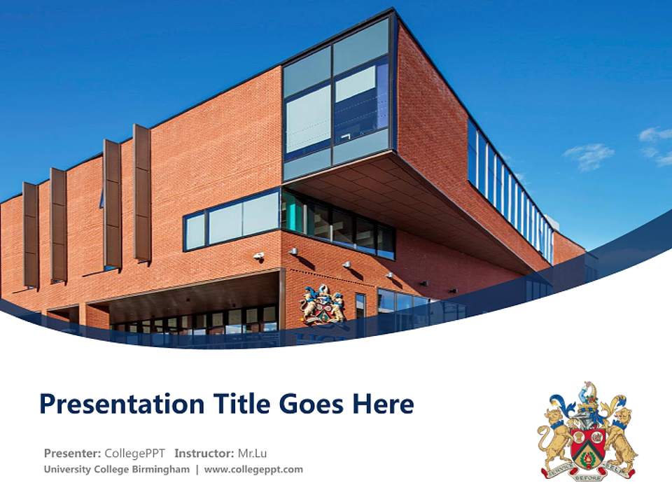 University College Birmingham Course/Courseware Creation PPT Template4:3 ratio PPT effect preview image5
