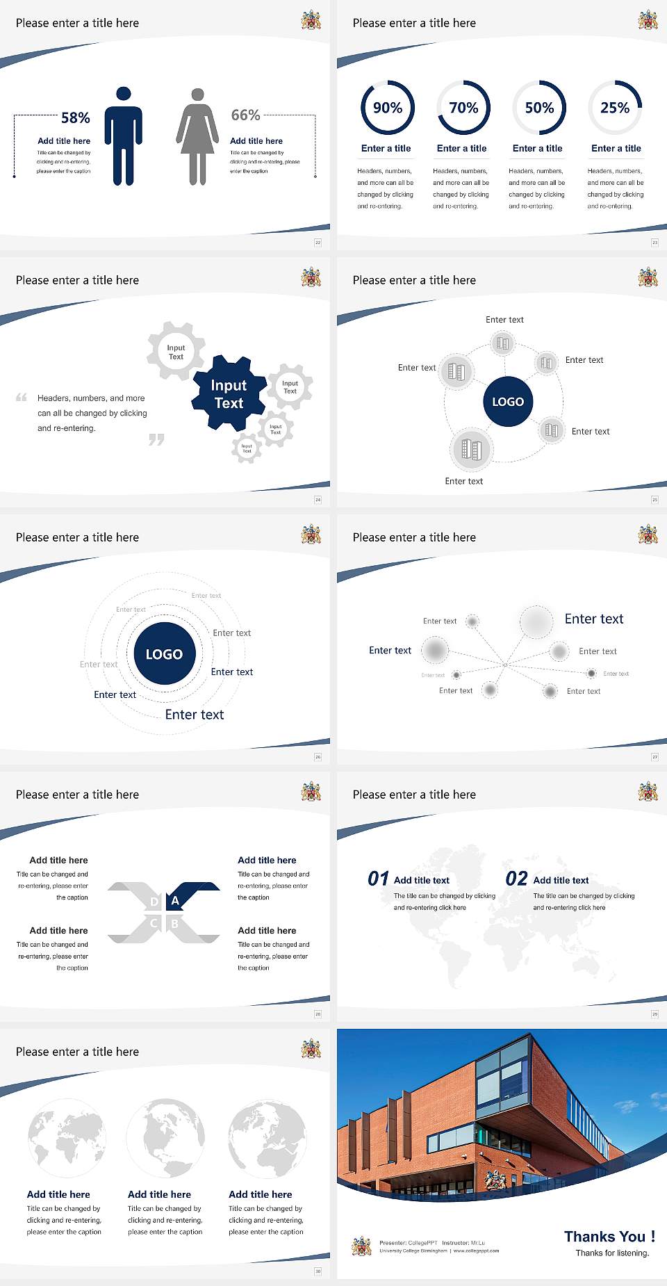 University College Birmingham Course/Courseware Creation PPT Template4:3 ratio PPT effect preview image4