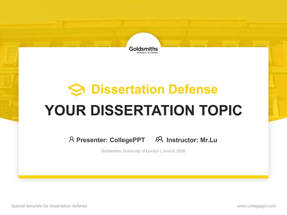 Goldsmiths, University of London Graduation Thesis Defense PPT Template4:3 ratio PPT effect preview image7