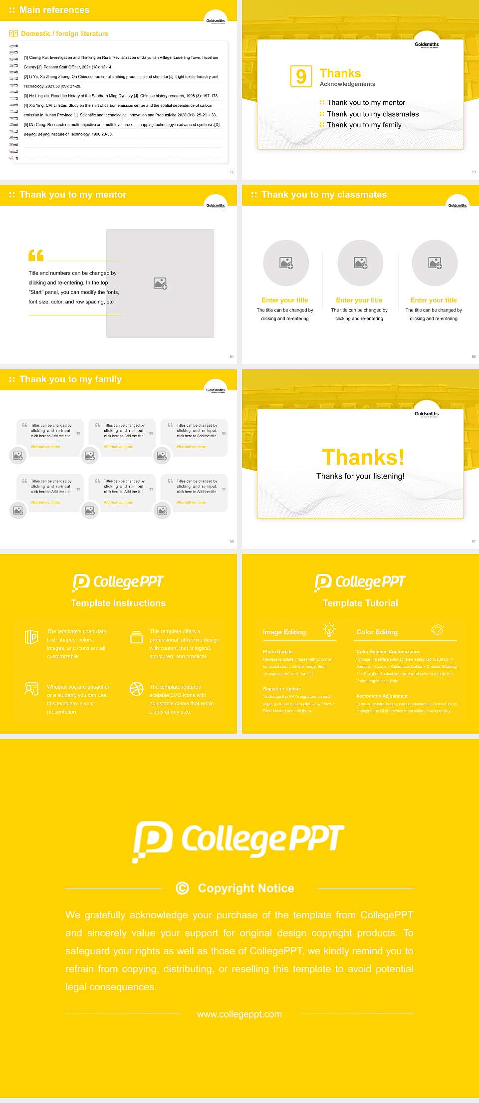 Goldsmiths, University of London Graduation Thesis Defense PPT Template4:3 ratio PPT effect preview image7