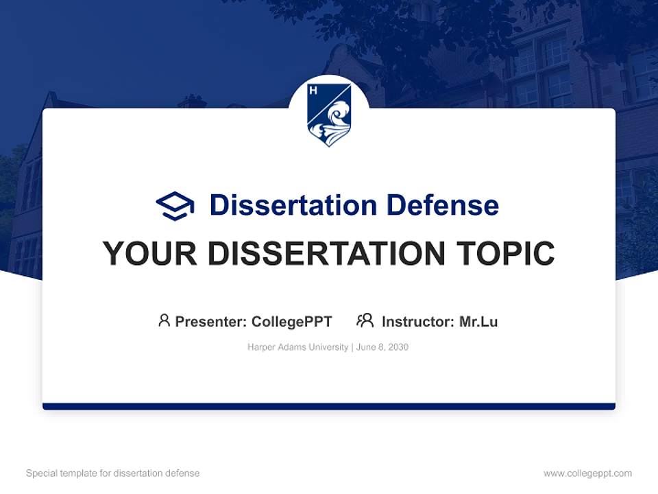 Harper Adams University Graduation Thesis Defense PPT Template4:3 ratio PPT effect preview image7