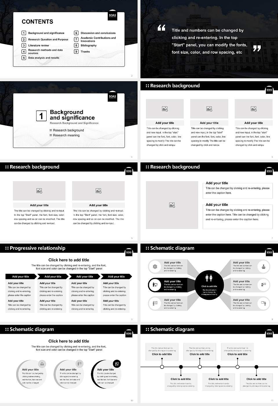 SOAS University of London Graduation Thesis Defense PPT Template16:9 ratio PPT effect preview image2