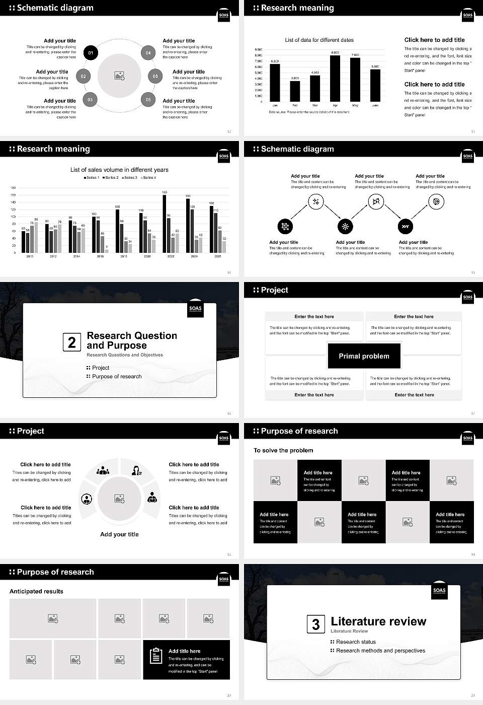 SOAS University of London Graduation Thesis Defense PPT Template16:9 ratio PPT effect preview image3
