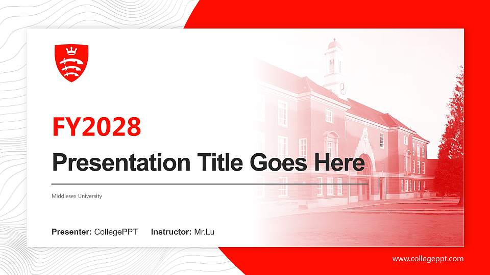 Middlesex University Academic Presentation/Research Findings Report PPT Template16:9 ratio PPT effect preview image