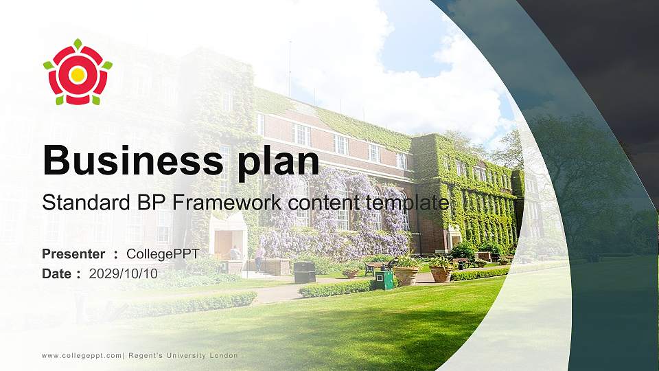 Regent’s University London Competition/Entrepreneurship Contest PPT Template16:9 ratio PPT effect preview image