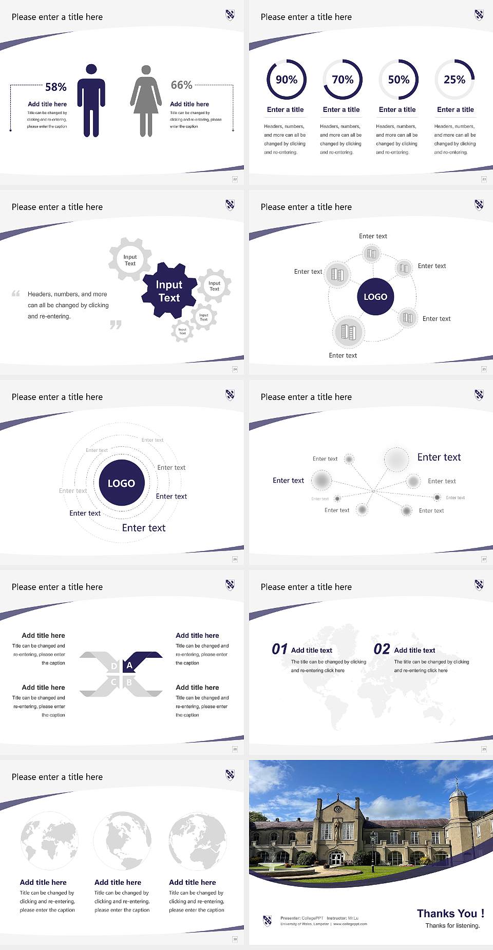 University of Wales, Lampeter Course/Courseware Creation PPT Template4:3 ratio PPT effect preview image4