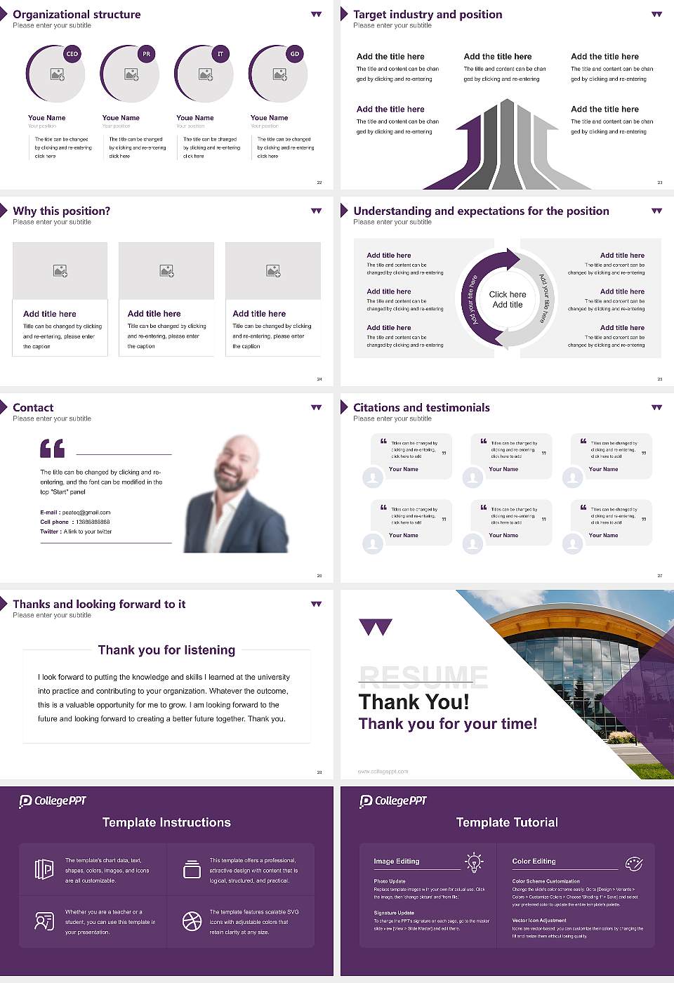 University of Warwick Resume PPT Template16:9 ratio PPT effect preview image4