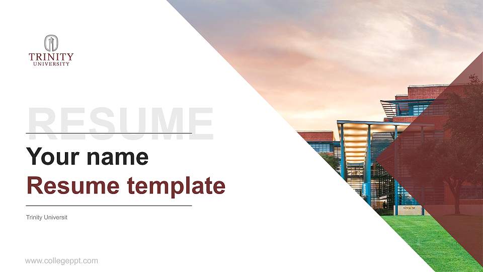 Trinity Universit Resume PPT Template16:9 ratio PPT effect preview image
