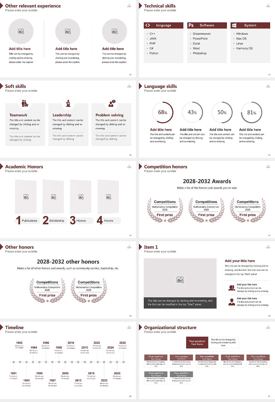 Trinity Universit Resume PPT Template16:9 ratio PPT effect preview image3