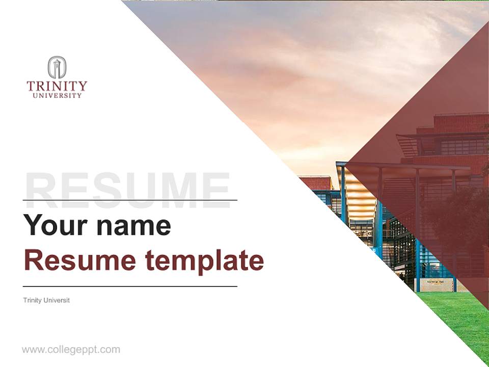 Trinity Universit Resume PPT Template4:3 ratio PPT effect preview image5