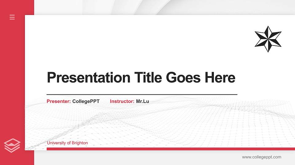 University of Brighton Thesis Proposal/Graduation Defense PPT Template16:9 ratio PPT effect preview image