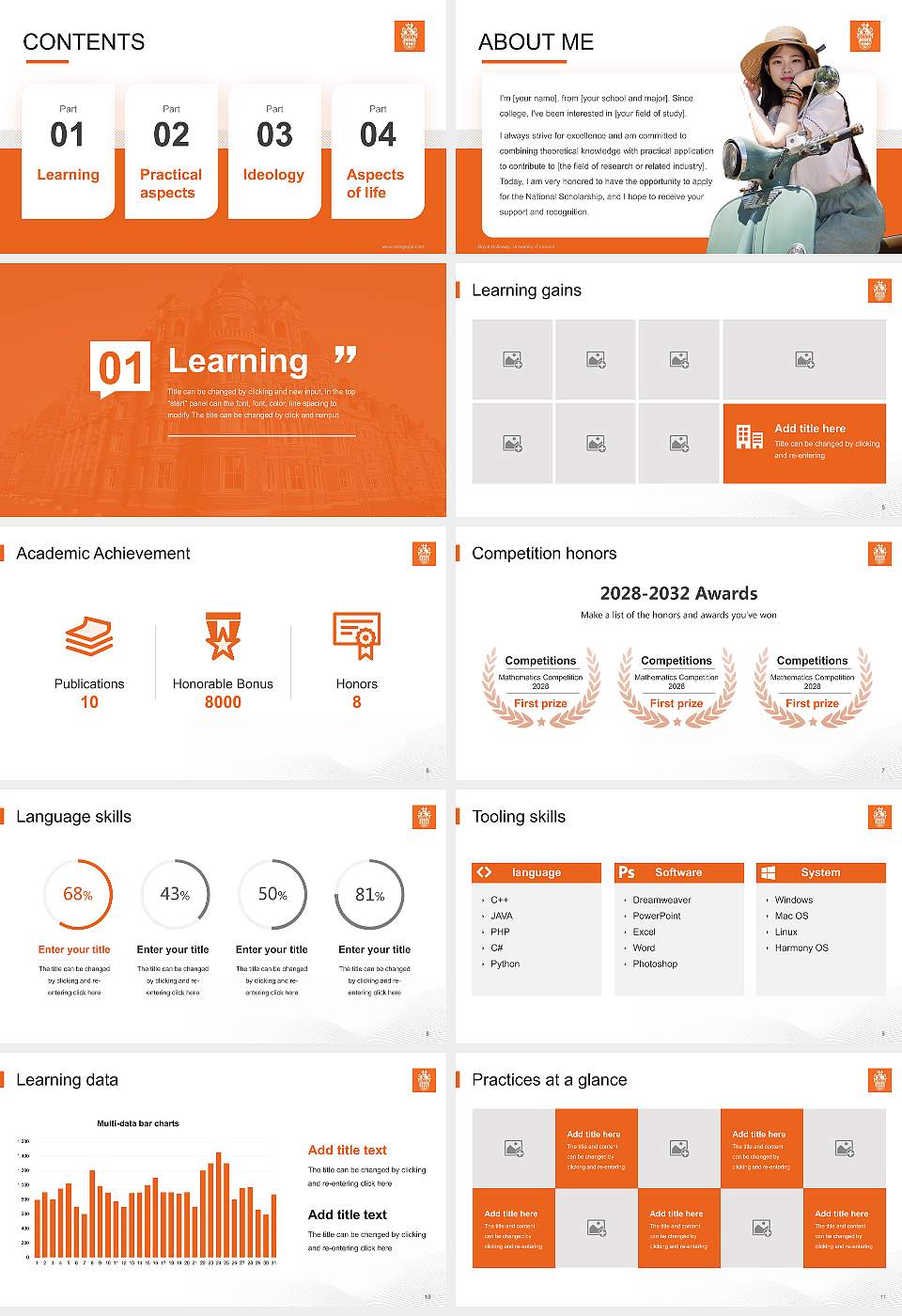 Royal Holloway, University of London National Scholarship Defense PPT Template16:9 ratio PPT effect preview image2