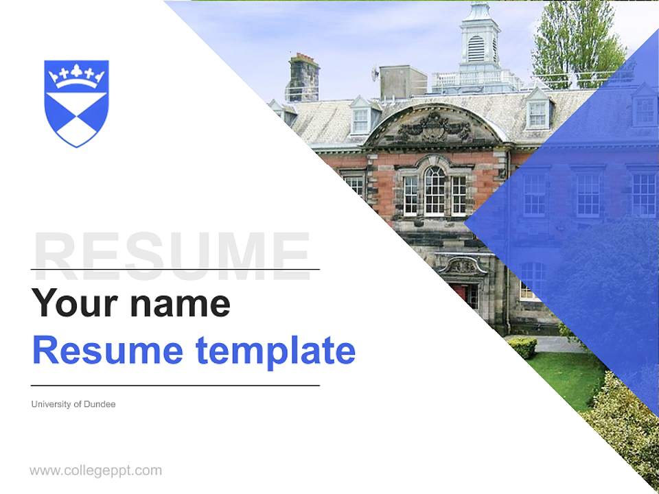 University of Dundee Resume PPT Template4:3 ratio PPT effect preview image5