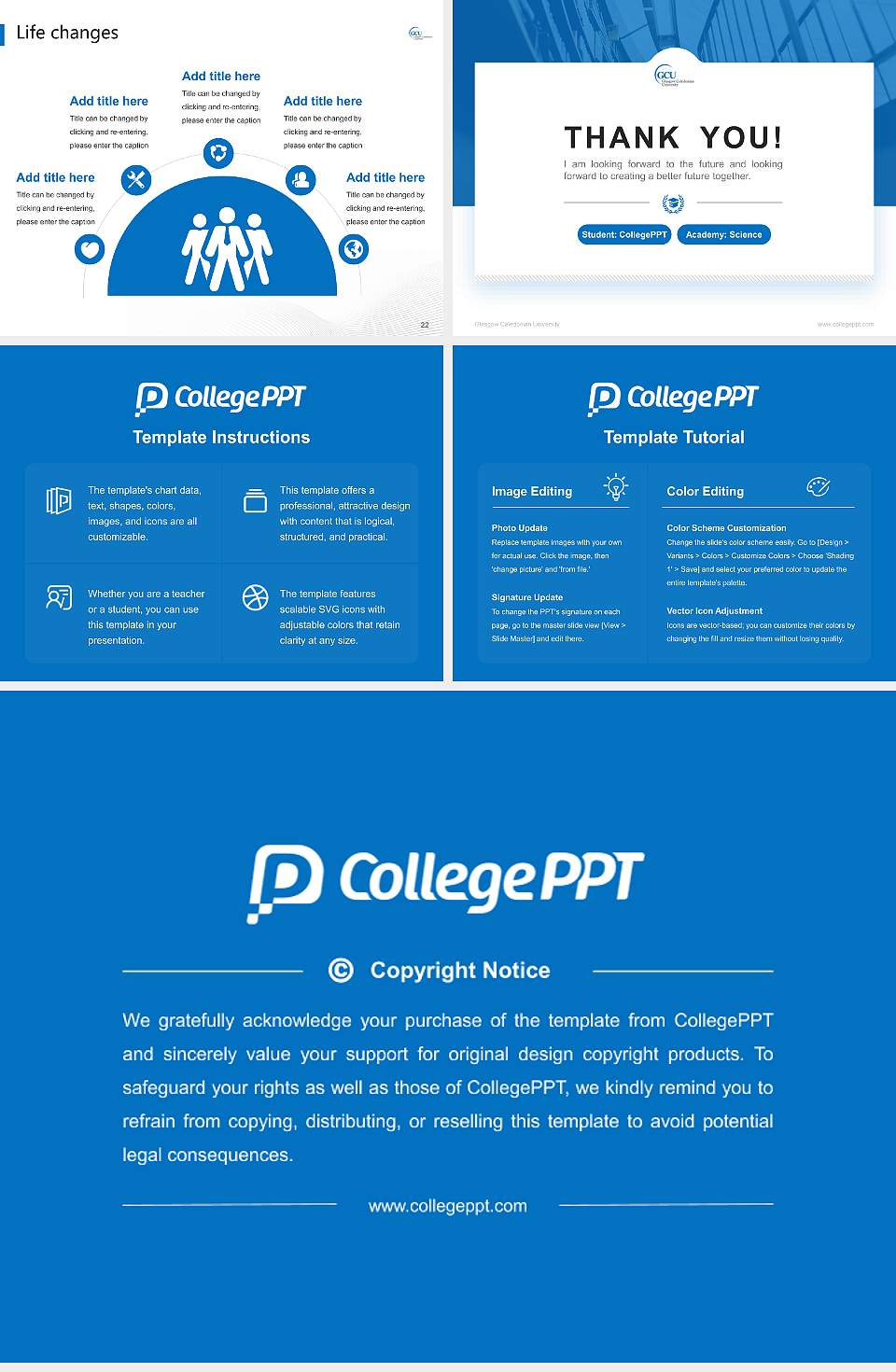 Glasgow Caledonian University National Scholarship Defense PPT Template4:3 ratio PPT effect preview image4