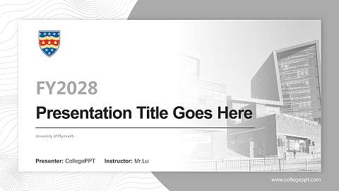 University of Plymouth Academic Presentation/Research Findings Report PPT Template