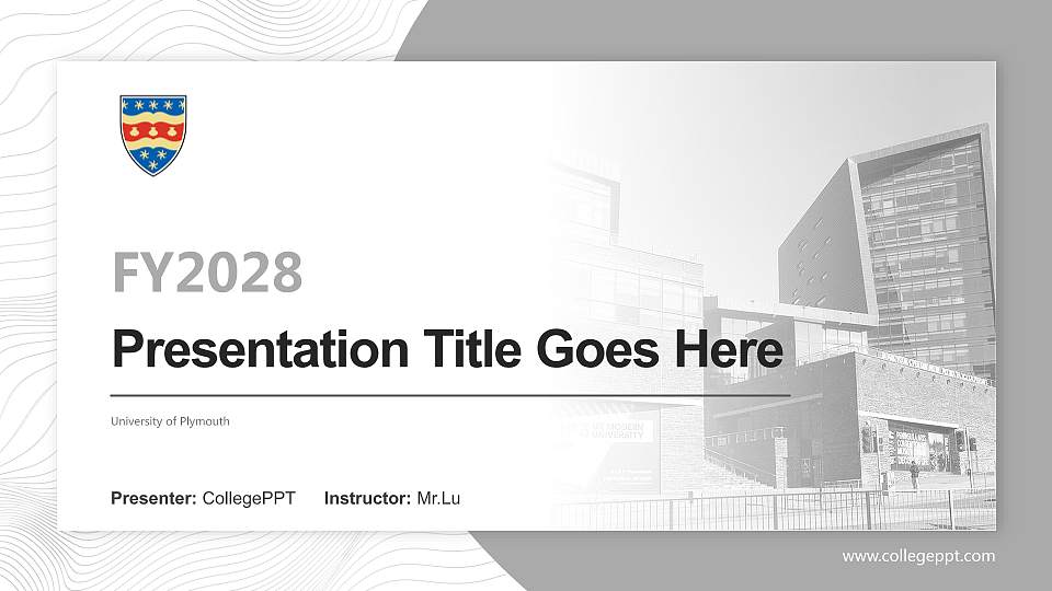 University of Plymouth Academic Presentation/Research Findings Report PPT Template16:9 ratio PPT effect preview image