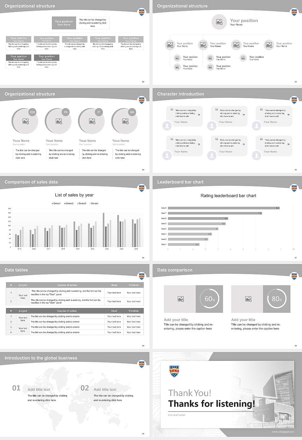 University of Plymouth Academic Presentation/Research Findings Report PPT Template16:9 ratio PPT effect preview image4