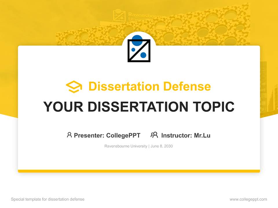 Ravensbourne University Graduation Thesis Defense PPT Template4:3 ratio PPT effect preview image7