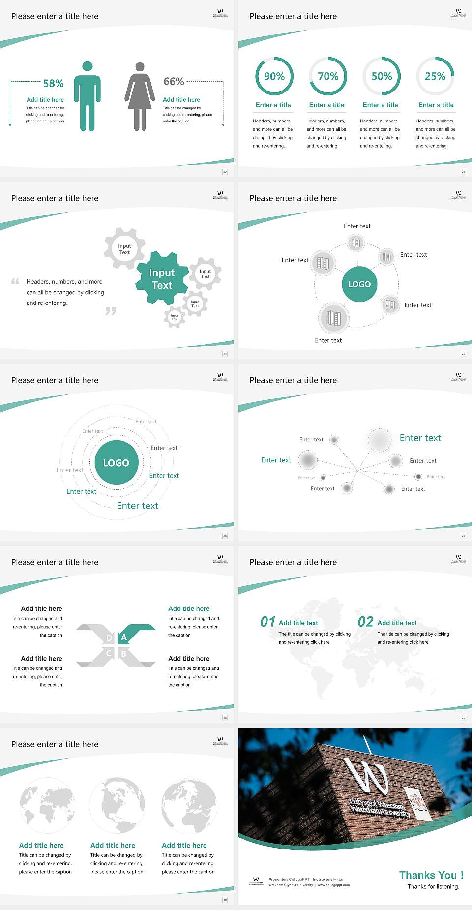 Wrexham Glynd?r University Course/Courseware Creation PPT Template4:3 ratio PPT effect preview image4