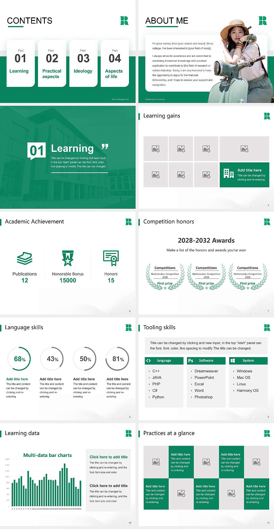 Roehampton University National Scholarship Defense PPT Template4:3 ratio PPT effect preview image2