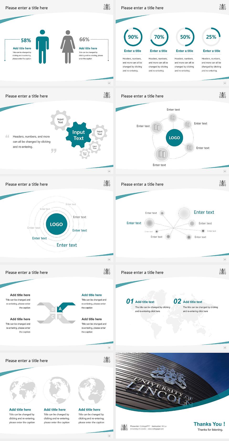 University of Lincoln Course/Courseware Creation PPT Template4:3 ratio PPT effect preview image4