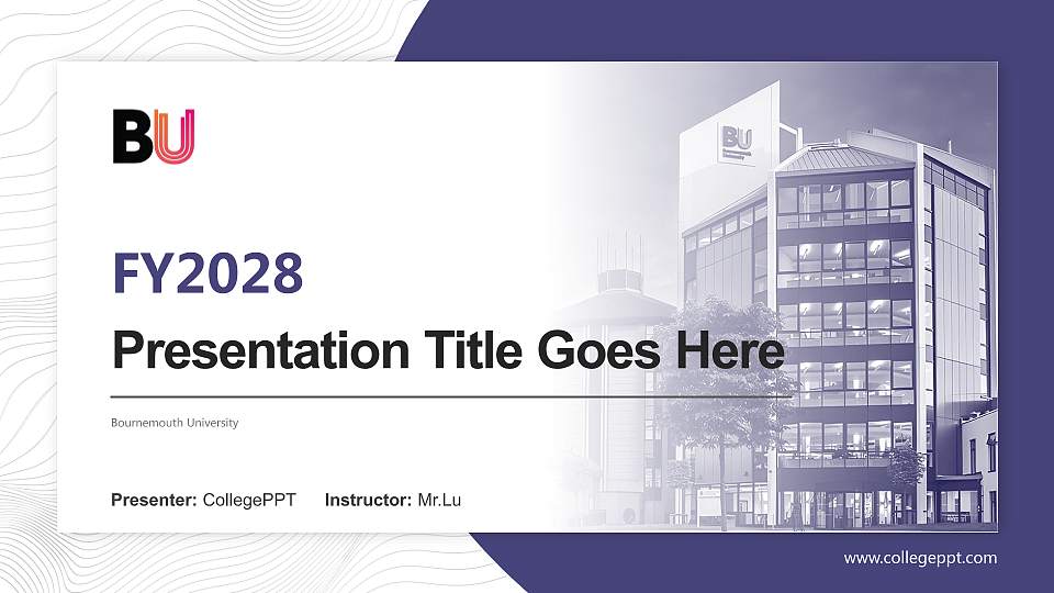 Bournemouth University Academic Presentation/Research Findings Report PPT Template16:9 ratio PPT effect preview image