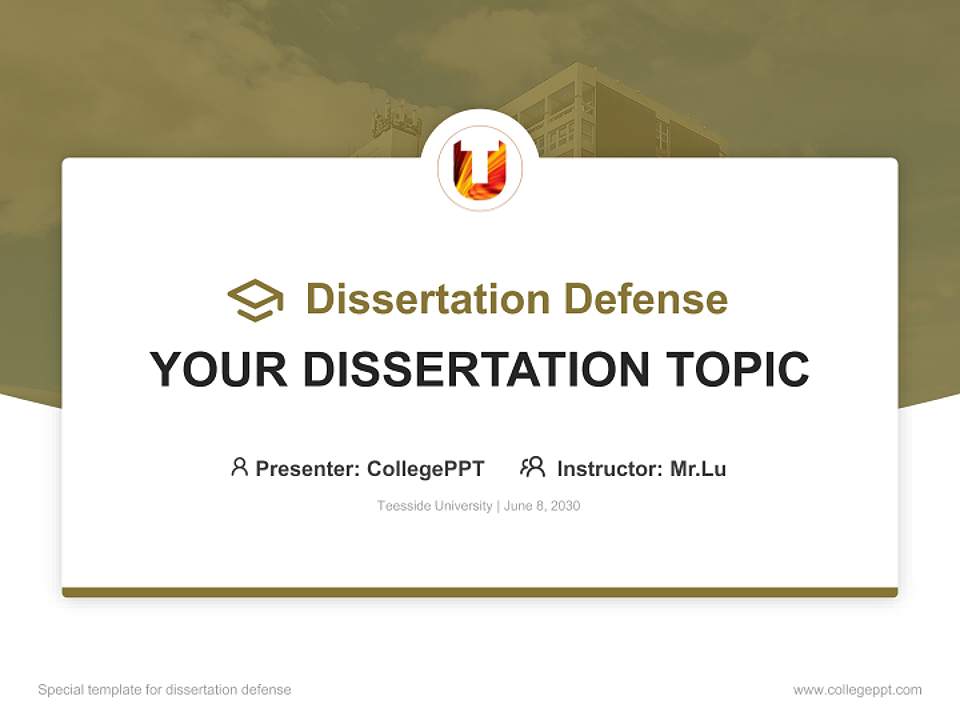 Teesside University Graduation Thesis Defense PPT Template4:3 ratio PPT effect preview image7