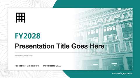 University of Westminster Academic Presentation/Research Findings Report PPT Template