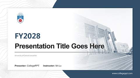 University of Central Lancashire Academic Presentation/Research Findings Report PPT Template