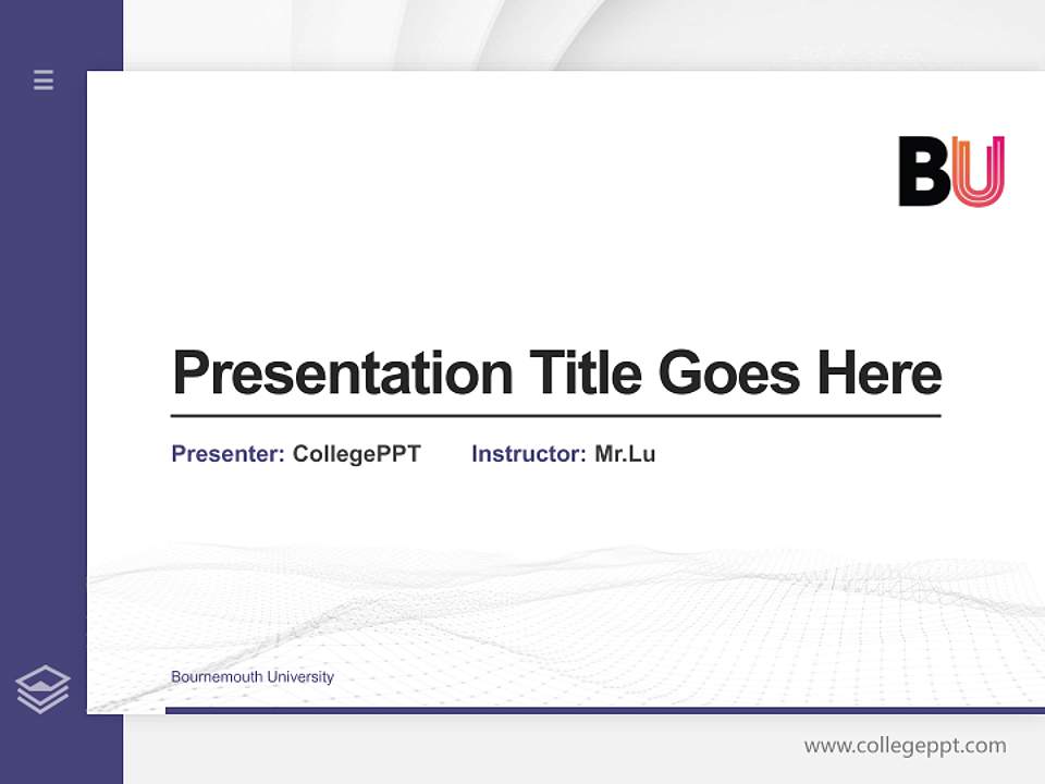 Bournemouth University Thesis Proposal/Graduation Defense PPT Template4:3 ratio PPT effect preview image5