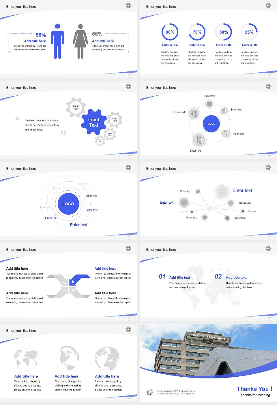 London Metropolitan University Course/Courseware Creation PPT Template16:9 ratio PPT effect preview image4