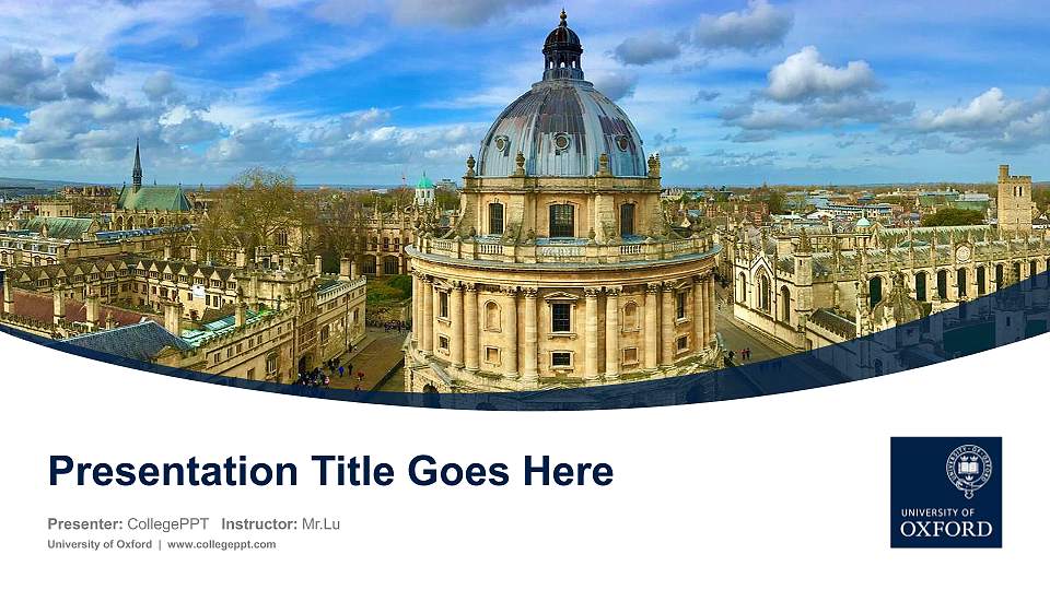 University of Oxford Course/Courseware Creation PPT Template16:9 ratio PPT effect preview image