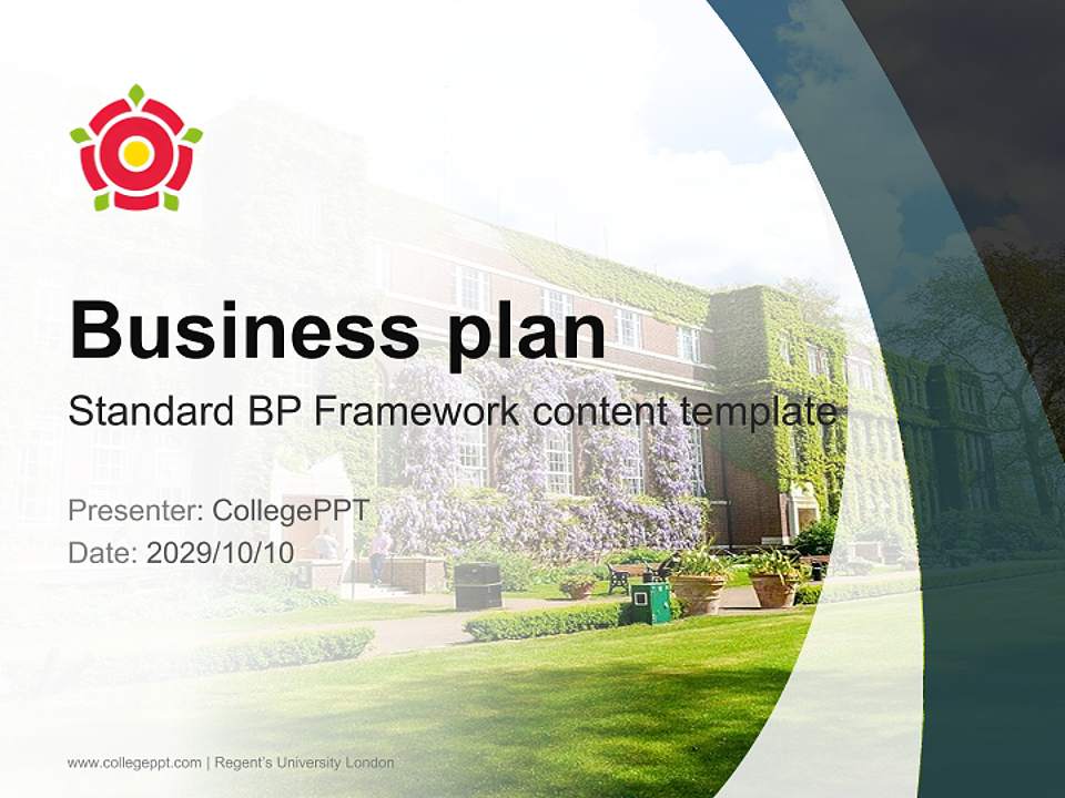 Regent’s University London Competition/Entrepreneurship Contest PPT Template4:3 ratio PPT effect preview image9