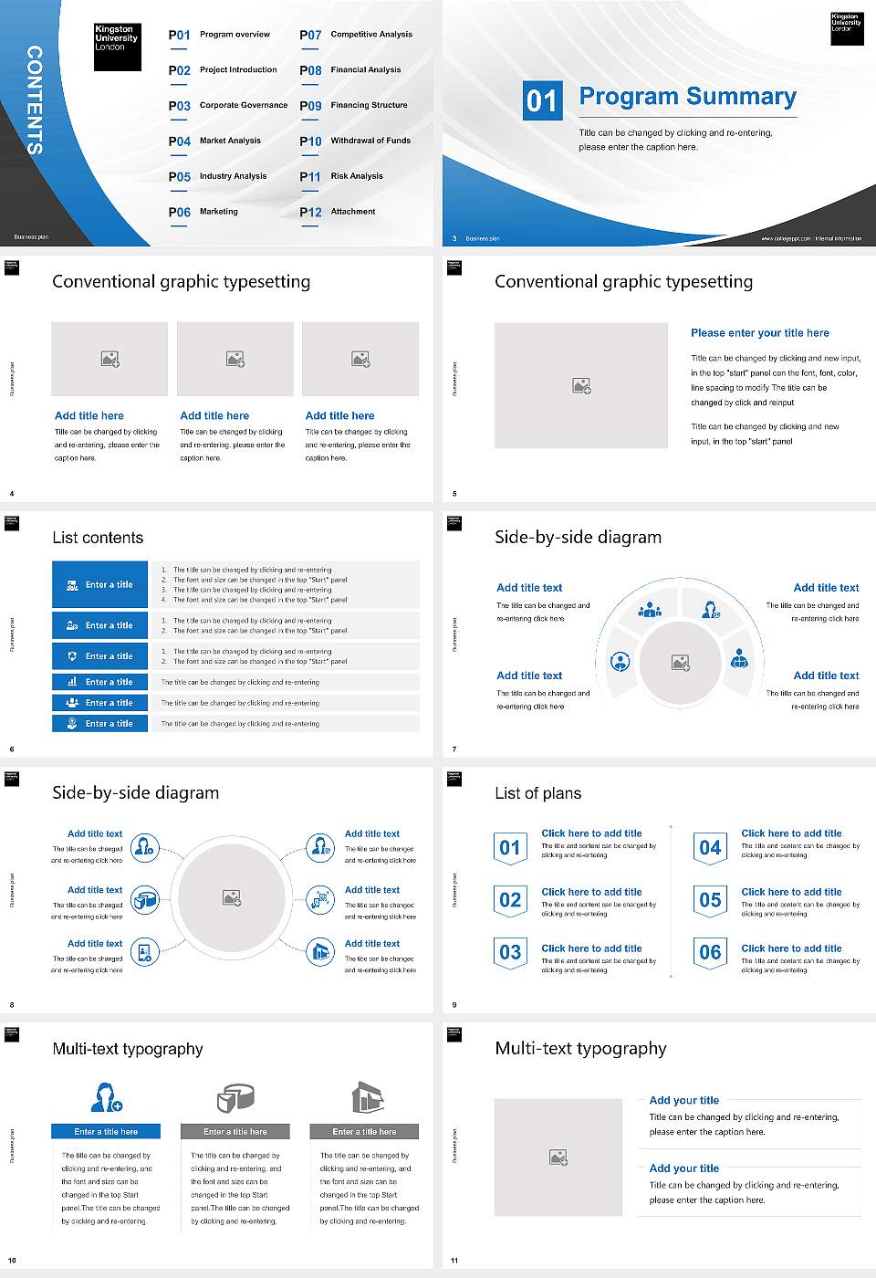 Kingston University Competition/Entrepreneurship Contest PPT Template16:9 ratio PPT effect preview image2