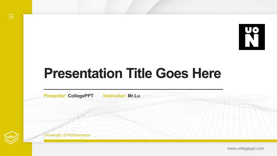University of Northampton Thesis Proposal/Graduation Defense PPT Template16:9 ratio PPT effect preview image