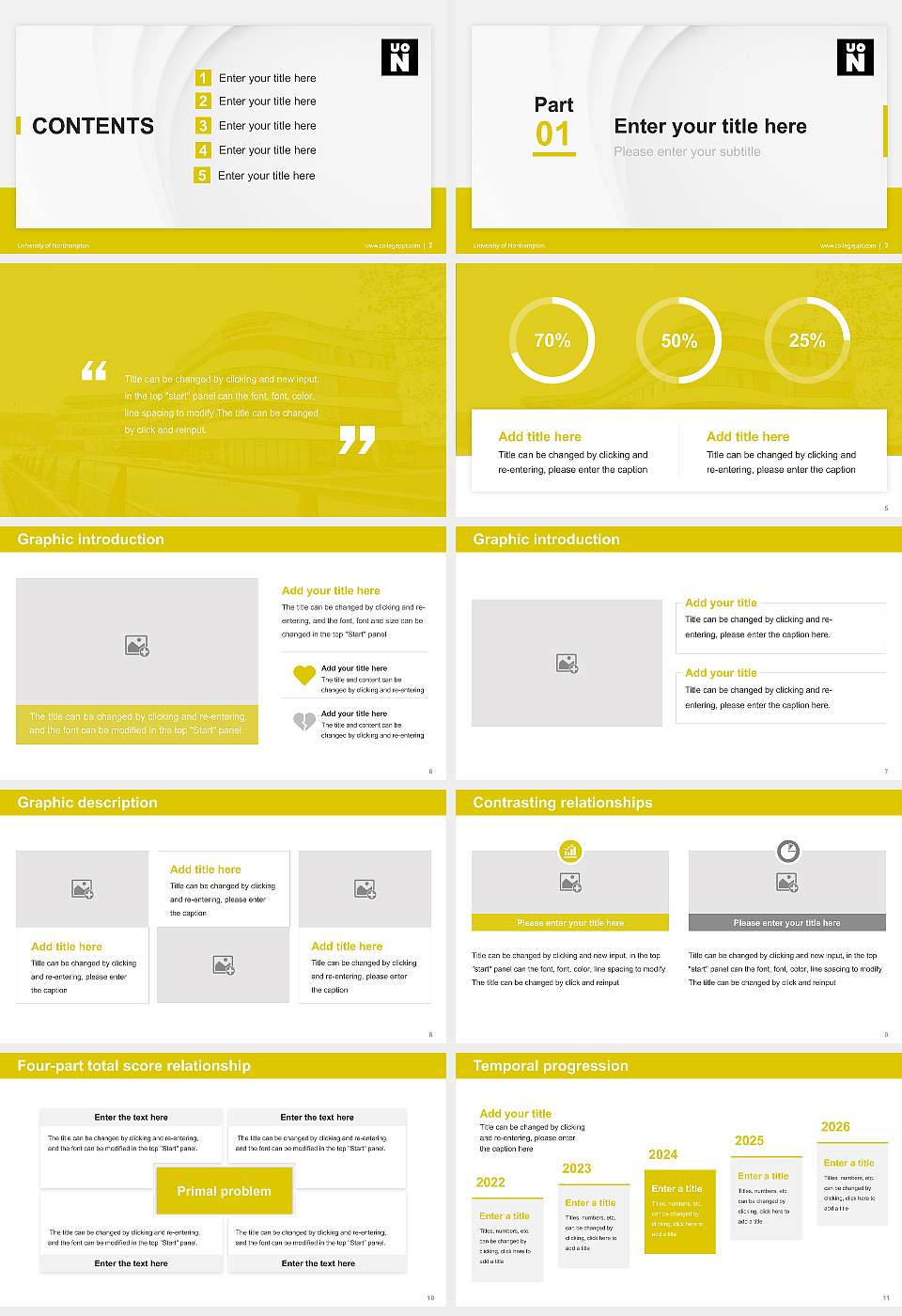 University of Northampton Thesis Proposal/Graduation Defense PPT Template16:9 ratio PPT effect preview image2