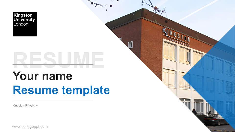 Kingston University Resume PPT Template16:9 ratio PPT effect preview image
