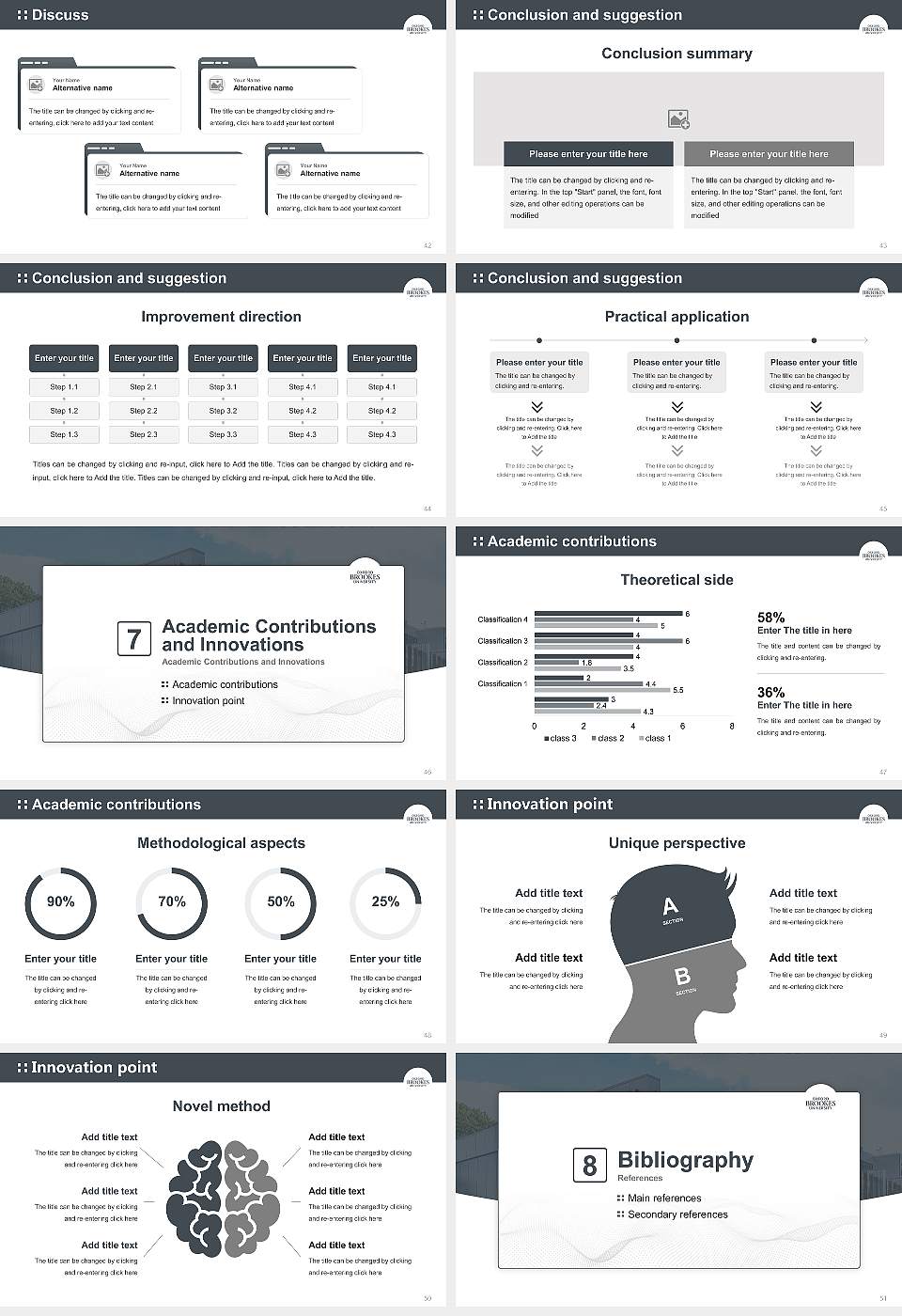 Oxford Brookes University Graduation Thesis Defense PPT Template16:9 ratio PPT effect preview image6