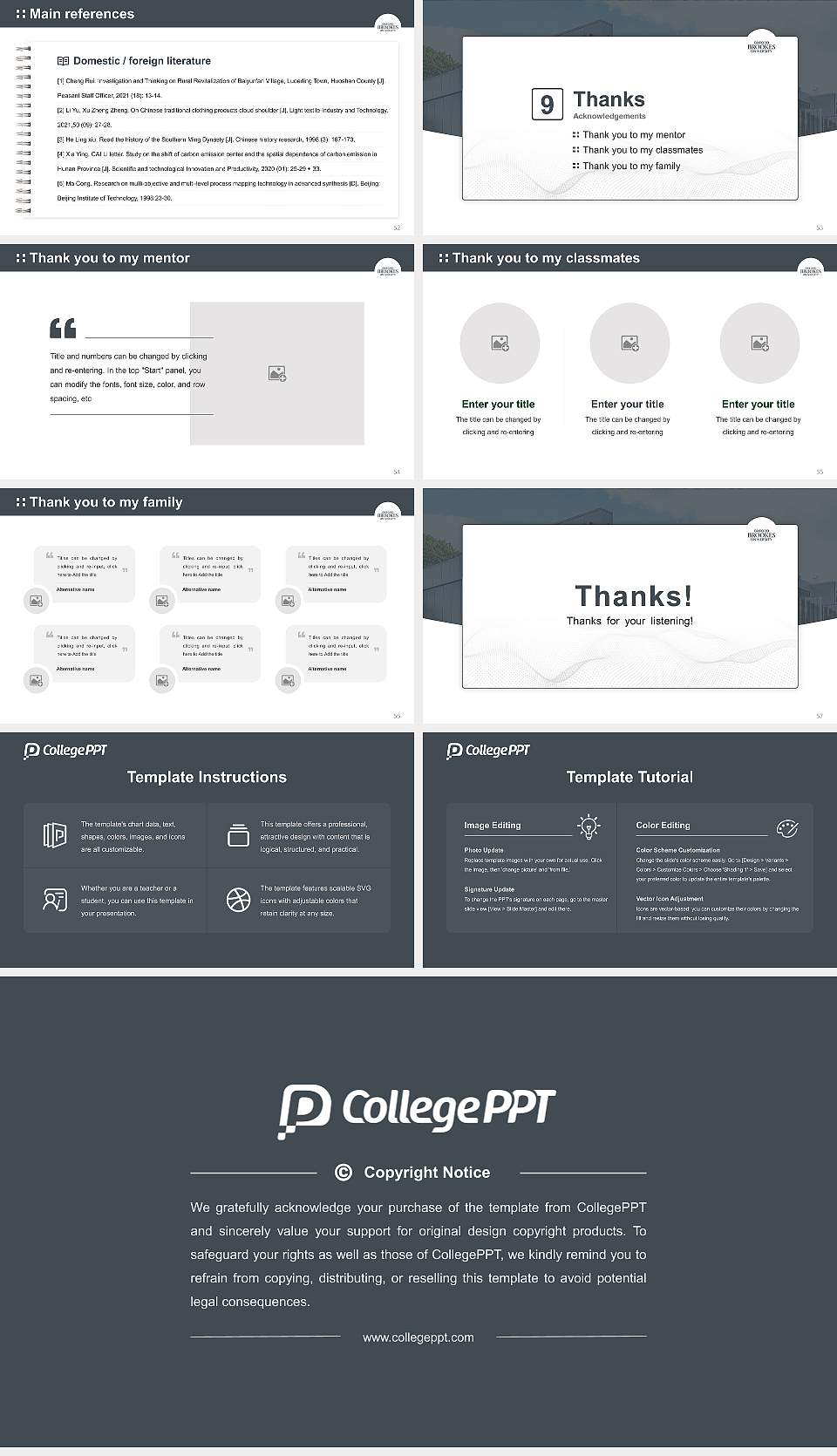 Oxford Brookes University Graduation Thesis Defense PPT Template16:9 ratio PPT effect preview image7