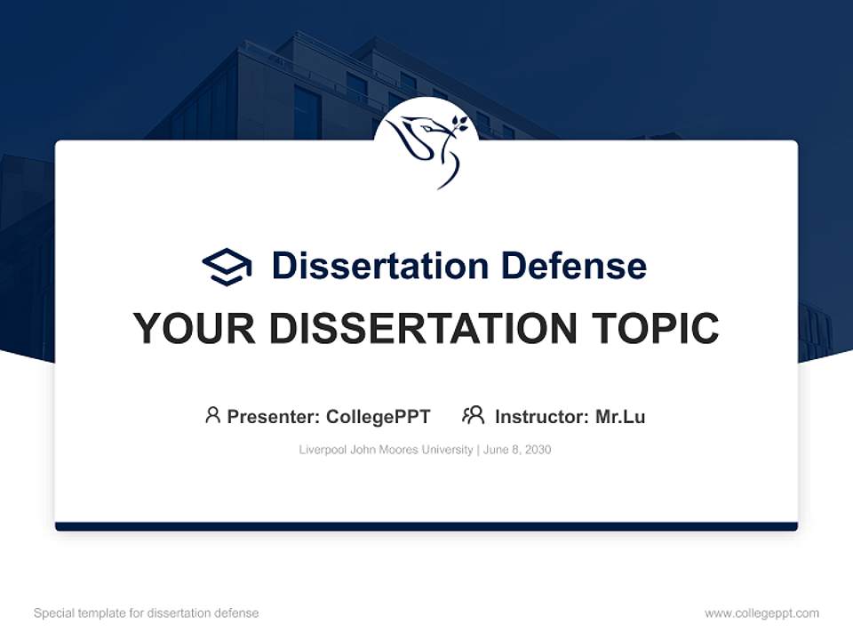 Liverpool John Moores University Graduation Thesis Defense PPT Template4:3 ratio PPT effect preview image7