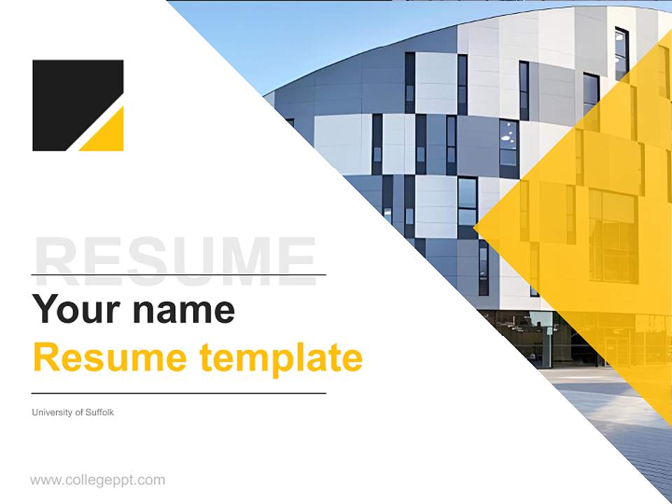 University of Suffolk Resume PPT Template4:3 ratio PPT effect preview image5