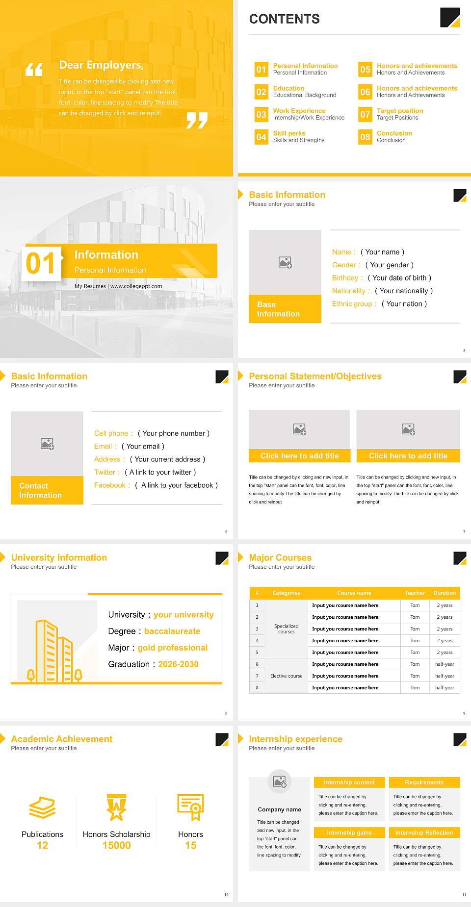 University of Suffolk Resume PPT Template4:3 ratio PPT effect preview image2