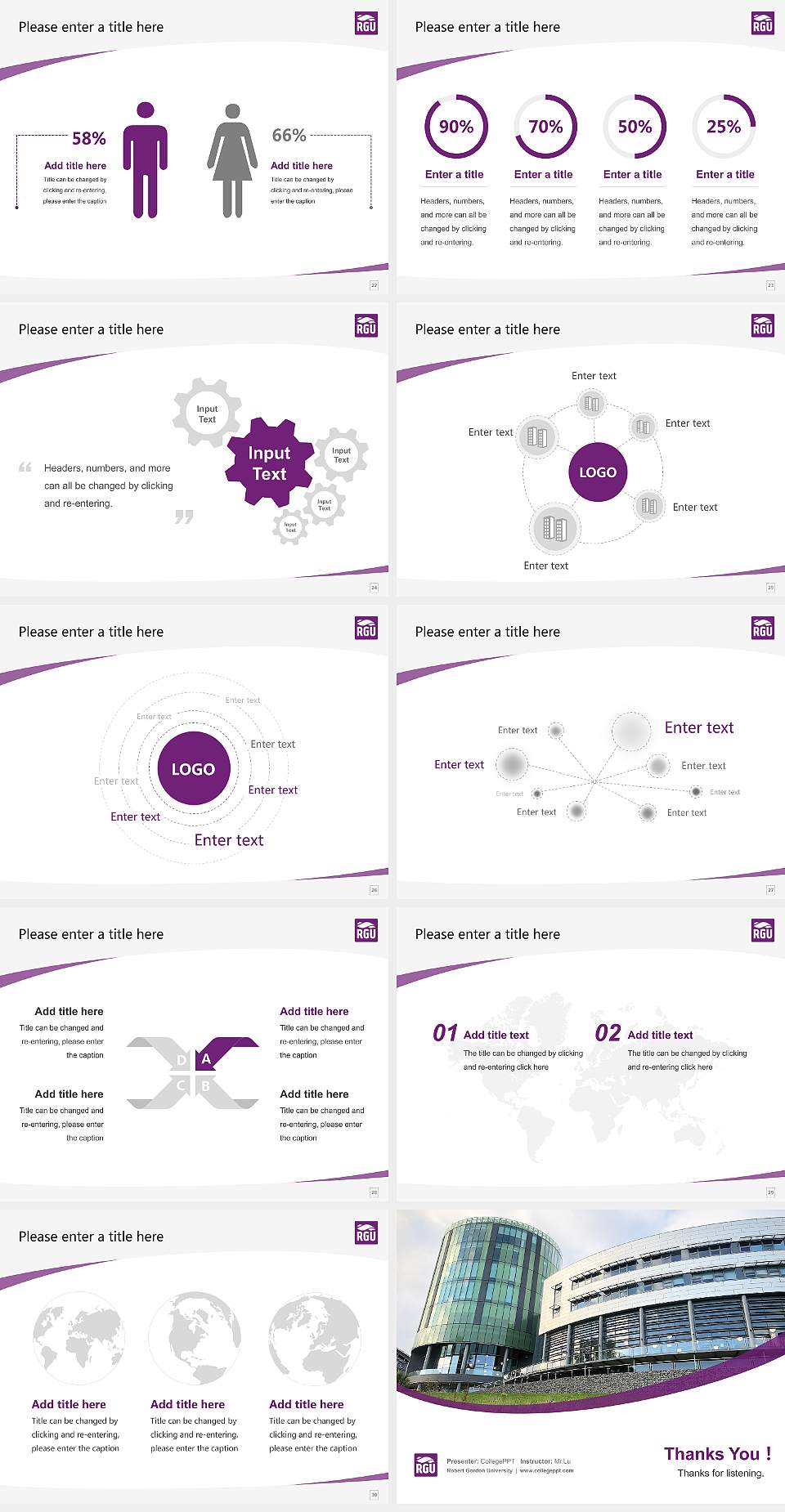 Robert Gordon University Course/Courseware Creation PPT Template4:3 ratio PPT effect preview image4