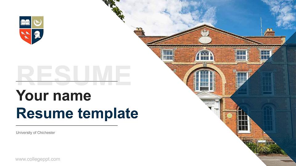 University of Chichester Resume PPT Template16:9 ratio PPT effect preview image