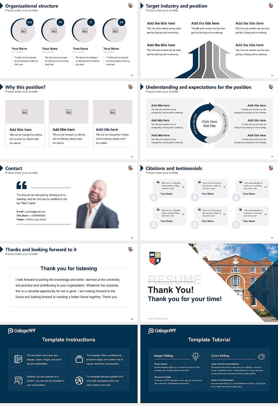 University of Chichester Resume PPT Template16:9 ratio PPT effect preview image4